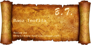 Basz Teofila névjegykártya